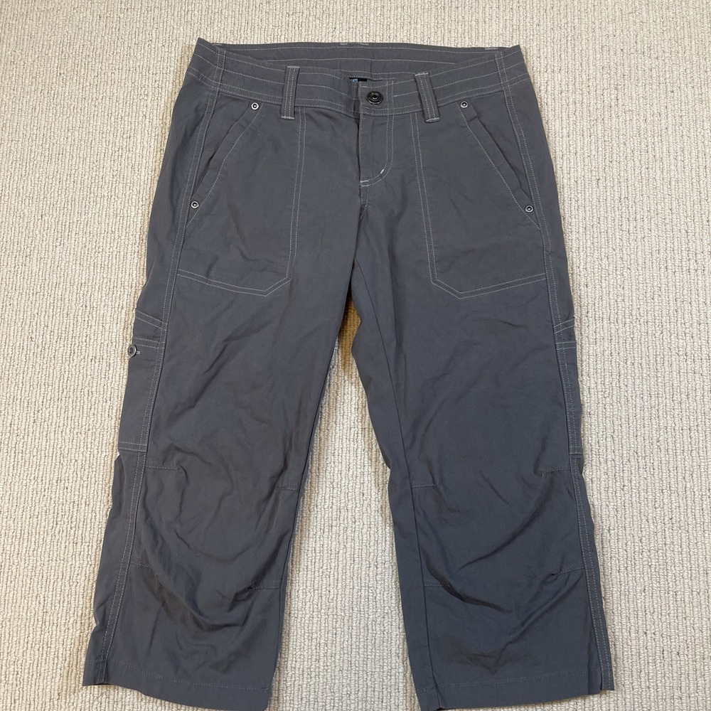 KUHL Pants Womens 4 Trekr Kapri Capri Pants Outdoor Hiking Gorpcore Gray